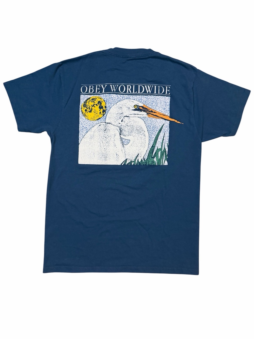 Obey Blue Wildlife Graphic Short-Sleeve Tee with Heron